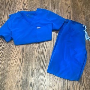 Figs scrubs set- royal blue